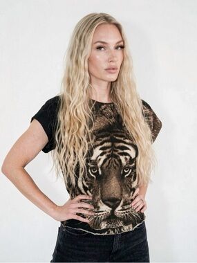 PARISIAN TIGER PRINT DOLMAN SLEEVE TOP WOMAN ONE SIZE